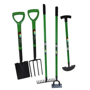 Gardening Tool Set Carbon Steel Heat Treated Rake Fork Hoe Spade Edging iron-U.K - Picture 1 of 15