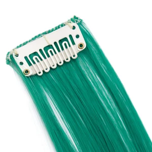 Extensiones de cabello con clip de 20"" verde recto 8 piezas 1"" 50 g - Imagen 1 de 2