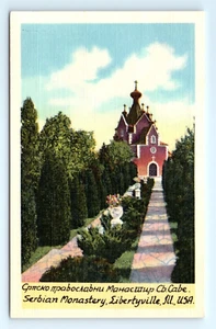 1940 Postal IL Monasterio Serbio Libertyville St. Sava Lino Sin Publicar - Imagen 1 de 2