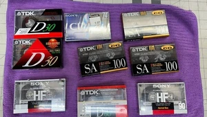 3 X TDK SA 100 BLANK CASSETTES + 6 X SONY TDK MIX TAPES ALL SEALED NEW AS PICTRD - Picture 1 of 9