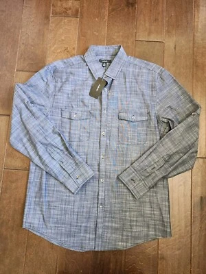 Camisa de vestir Alfani gris jaspeado manga larga abotonada para hombre - talla M - nueva con etiquetas Foto 1 de 4