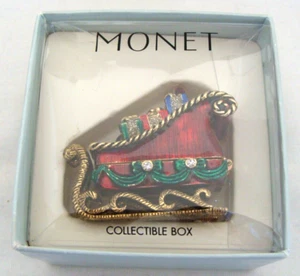 Caja con bisagras de metal esmaltado trineo de Navidad Monet con pedrería - Imagen 1 de 10
