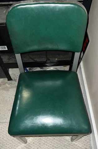 Nashville Stationary Tanker Style Metal Desk Chair Llyon Green Gray Cover