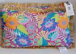 2 Christian Lacroix Floral Multi Color Pillow, Indoor - Outdoor, 24" x 14", New - Picture 1 of 2