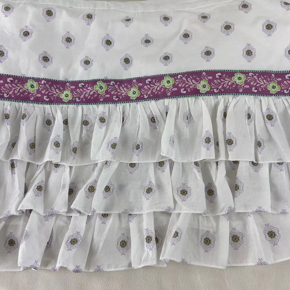 Falda Pottery Barn Niños Bebé Brooklyn Cuna Cama Nivel Volantes 9187492 Púrpura Floral Foto 1 de 4
