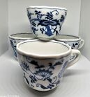 Set Of 4 Blue Danube China Coffee Cup Blue Onion Japan 3 1/8" Tall  Excellent