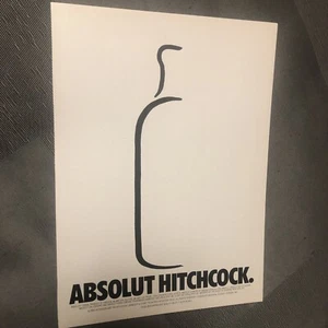 1997 Absolut Vodka Print Ad ABSOLUT HITCHCOCK, Alfred - Picture 1 of 1