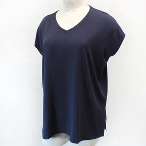 Eileen Fisher Plus Size Indigo Jersey V-Neck Sleeveless Tunic Top Blouse 1X - Picture 1 of 7