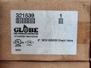 3" Globe Model RCV Swing Check Valve 300 PSI Grooved Cast Iron Catalog 321539 - Foto 1 di 4