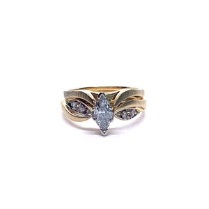 Lady's Diamond Wedding Set 5 Diamonds .58 Carat T.W. 14K Yellow Gold (EPJ018273) - Picture 1 of 9