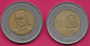 DOMINICAN REP 10 PESOS 2005 XF BUST OF GENERAL MATIAS RAMON MELLA FACING,VALUE A - Picture 1 of 1