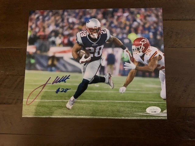 Foto autografiada 8x10 de los Patriots James Whites autenticada por JSA Foto 1 de 1