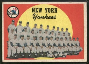 1959 Topps #510 Yankees Team Card / Lista di controllo settima serie: 496-572 VG - Foto 1 di 2