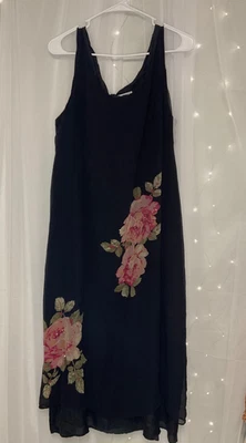 robbie bee silk dress sz 20W floral with beading black ,red,pink - Image 1 of 3