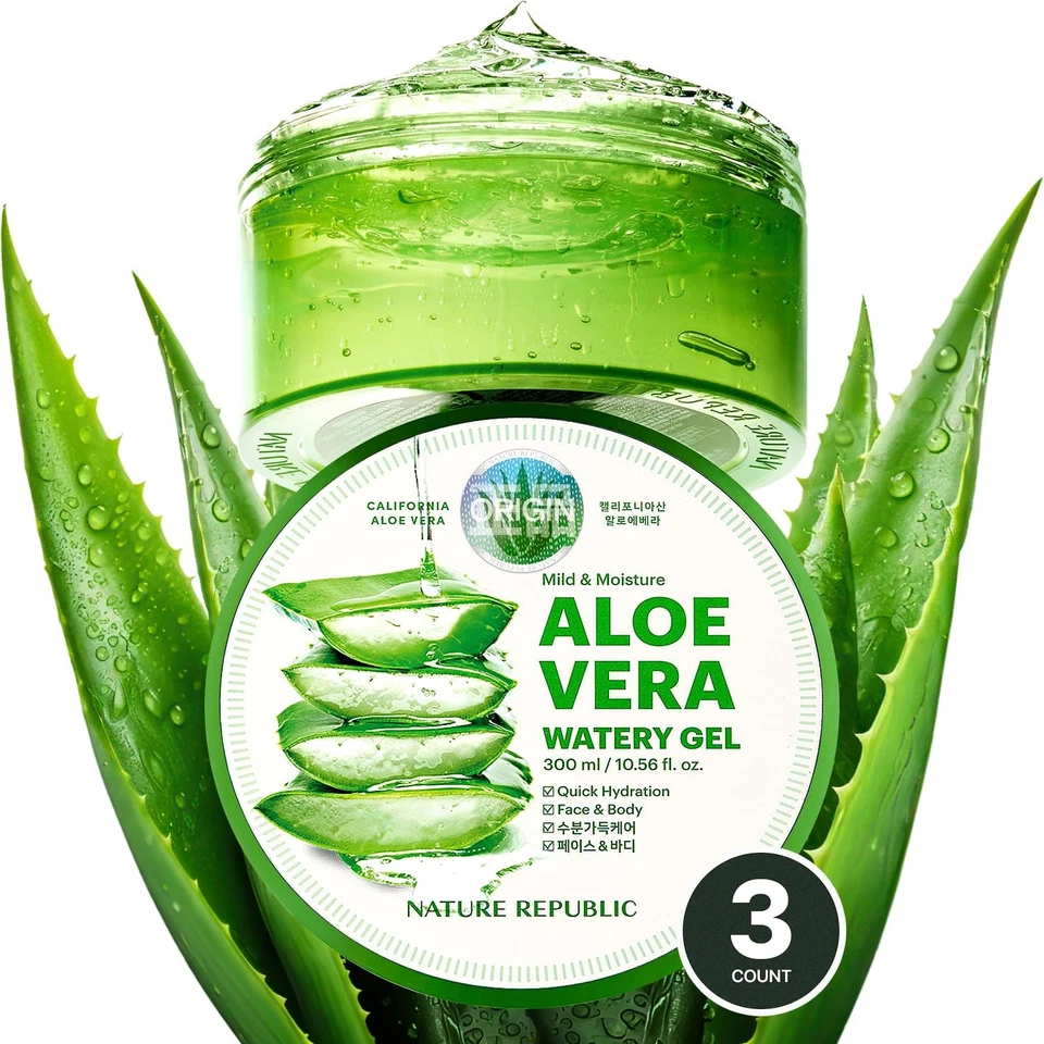 GEL ACUOSO ALOE VERA SUAVE E HIDRATANTE (3 PIEZAS) Hidratación rápida e hidratante, f... Foto 1 de 4