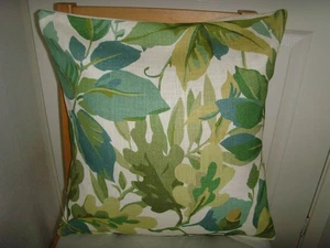 NEW CUSHION COVER MADE IN SANDERSONS ROBINS WOOD FOR 16in pad GREEN - Picture 1 of 4