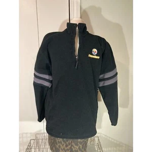 Vintage Steelers Black quarter zip Fleece pullover sweater XL NFL - Picture 1 of 5