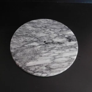 Disque plateau marbre rond gris blanc vintage art déco design XXe France N4232 - Imagen 1 de 12