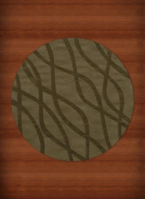 Green Transitional Hand Hooked Swirls Lines Stripes Area Rug Abstract DV10 - Image 1 of 2