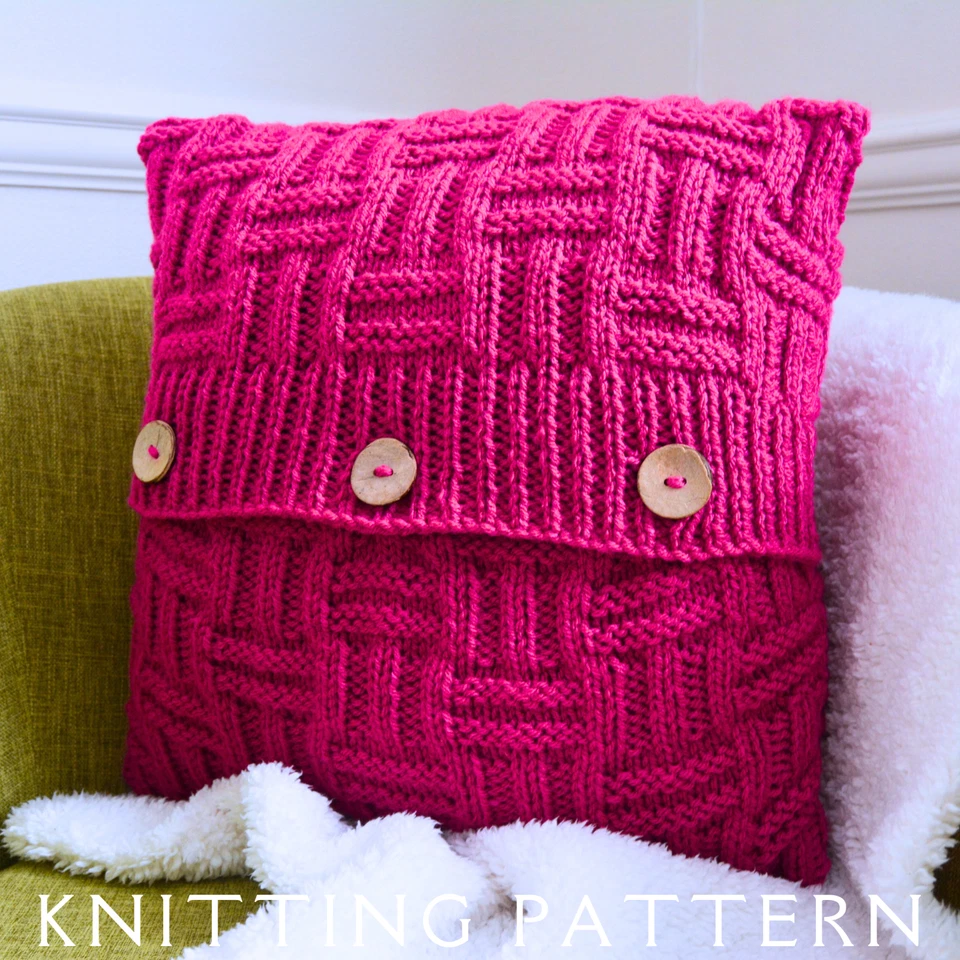 Cushion Cover Knitting Pattern ThisWayThatWay Printed Pattern To Knit Yourself - Image 1 of 4