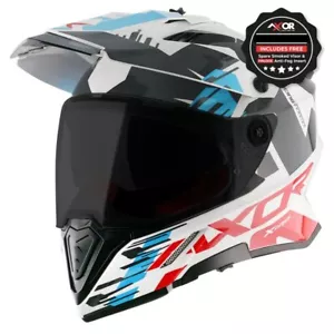 Axor X-Cross Adventure MX Helm - Weiß Rot, Smoke Visier & Pinlock inklusive - Bild 1 von 5