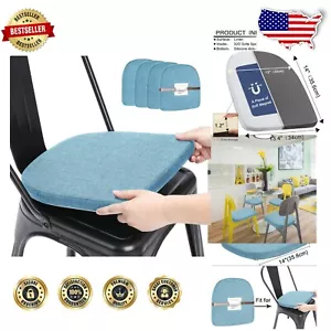 Deluxe U-Shape Anti-Slip Cushions Set of 4 - Perfect for Metal & Wood Chairs - Picture 1 of 8