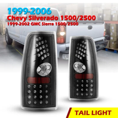 Luces traseras LED negras brillantes transparentes para 99-06 Chevy Silverado 99-02 GMC Sierra Foto 1 de 4