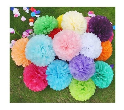 Tissue Paper Pom Poms Paper Flowers for Wedding, Birthday Party Decor 8 inches - Image 1 of 4