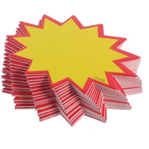200Pcs Star Burst Signs 2.75x1.97in Blank Star Retail Sale Signs Star Burst S... - Picture 1 of 9