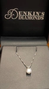 1/2 (.48ct) Solitaire Diamond Pendant 18” 14K White Gold necklace, never worn - Picture 1 of 5