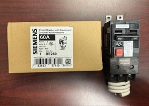 BE260 B260EPD 2 polos 60 amperios 120/240 voltios equipo atornillable protección NUEVO ITE/Siemens - Imagen 1 de 8
