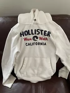 Hollister 1922 Vintage Hoodie Wave Watch Teens M Medium Soft White Beautiful - Picture 1 of 7