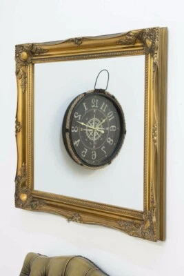 Large Mirror Gold Painted Wood Wall Antique Vintage 30" X 26" 76 X 66cm - Image 1 of 4