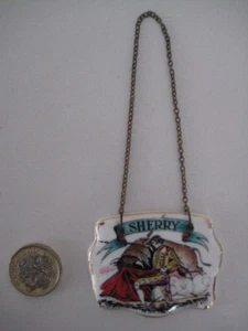 ETIQUETA DECANTADOR DE PORCELANA ROYAL GRAFTON HUESO CHINA ETIQUETA JEREZ DISEÑO ESPAÑOL - Imagen 1 de 5