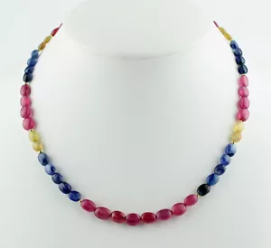 Nobile Zaffiro Collana Pietre Preziose Natura di Multicolore Collier Donna 46,5 - Foto 1 di 4