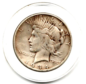 1934-S Peace Dollar - Good to XF (you grade) Great Numismatic investment Scarce - Picture 1 of 2