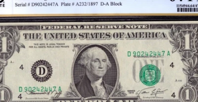 PCGS64 OVERPRINT MISALIGNMENT ERROR 2447A - Image 1 of 3