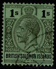 British Solomon Islands Gv Sg48, 1S Black/Emerald, Fine Used. Cat £15.