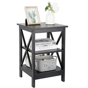 End Table Sofa Side End Storage Shelf Living Room Bedroom Furniture Black Stand - Picture 1 of 12