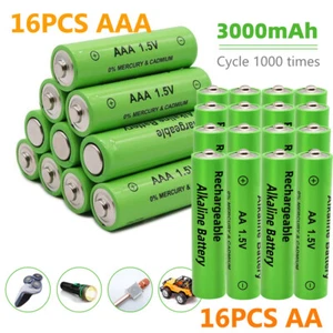 Lots 32PCS 1.5V AA /AAA Recargables 3000mAh Alkaline Battery Alcalinas Baterias - Picture 1 of 29