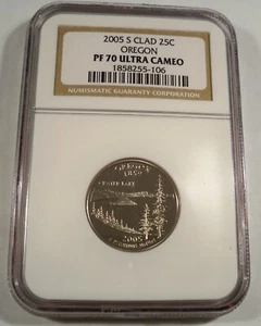 2005-S 25c CLAD NGC PF70UCAM OREGON QUARTER PROOF ULTRA CAMEO PR 70 - Picture 1 of 3