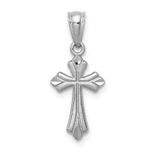 Goldia 14k White Gold Budded Cross Charm