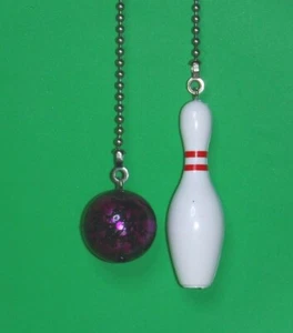 BOWLING BALL CEILING FAN PULL CHAIN. PICK YOUR BALL & CHAIN COLOR - Picture 1 of 7