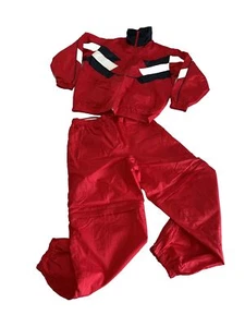 Tuta jogging pista vintage anni 90 foderata swishy giacca pantaloni giacca zip gamba M/P - Foto 1 di 13