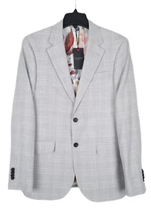 Ted Baker Men's Slim-Fit Wool Linen Blend Suit Jacket Light Grey Sz 3 US 38R NWT - Picture 1 of 7