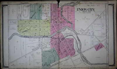 Mapa Plat 1915 ~ UNION CITY, BRANCH Co., Michigan - (17x27)-#14 Foto 1 de 3