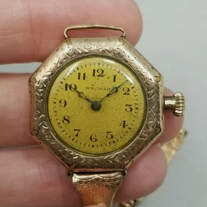 Orologio da polso antico vintage Lady Waltham oro giallo riempito art deco COME È PARTI - Foto 1 di 10