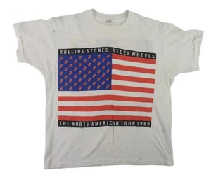 VTG 80s 1989 US Medium Rolling Stones North American Tour Concert Music T Shirt - Picture 1 of 9