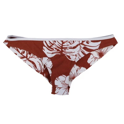 Roxy Juniors Mini Bikini Bottom Cheeky Swimsuit Bathing Suit Brown Floral S New - Image 1 of 2