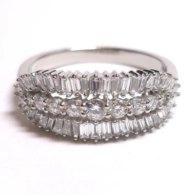 Anel de aliança de casamento platina 950 diamante rapsódia certificado IGI (E-F, VS) tamanho 9 - Imagem 1 de 4